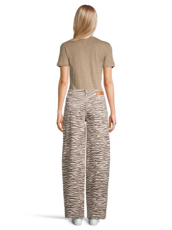Object - ObjSerisa High Waist Long -housut - SANDSHELL AOP:MOREL ZEBRA | Stockmann - photo 4