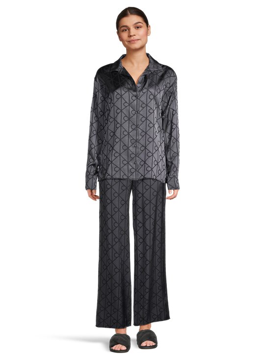 Calvin Klein Underwear - Pidžaamapluus Relaxed All Over Print - ZN1 19519 GIGA SATIN SHINE EMBLEM+BLACK | Stockmann - photo 2