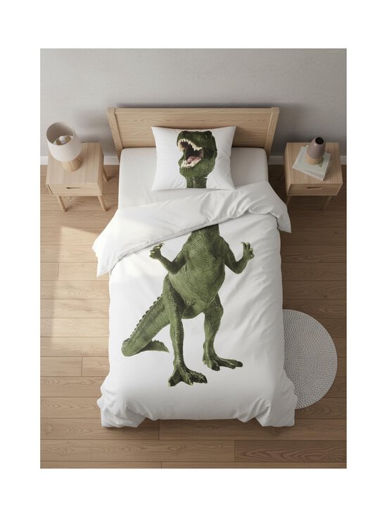 Snurk - Voodipesukomplekt Dino 150 x 210 + 50 x 60 cm - VALKOINEN/VIHREÄ | Stockmann - photo 2