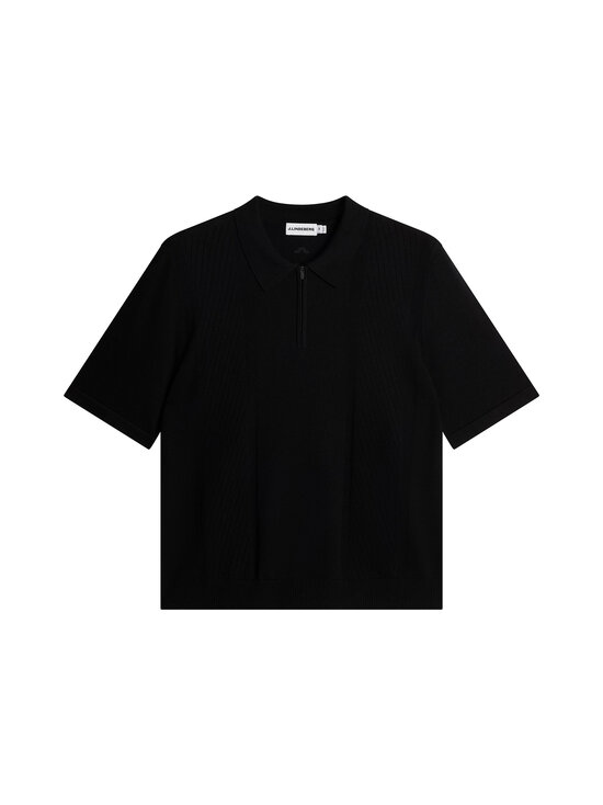 J.Lindeberg - Remy Structure Zip adīts polo krekls - 9999 BLACK | Stockmann - photo 1