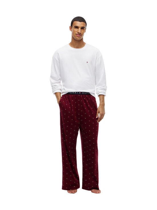 Tommy Hilfiger - Jersey Logo pidžama - 0V5 WHITE/DEEP ROUGE FLAG AOP | Stockmann - photo 1