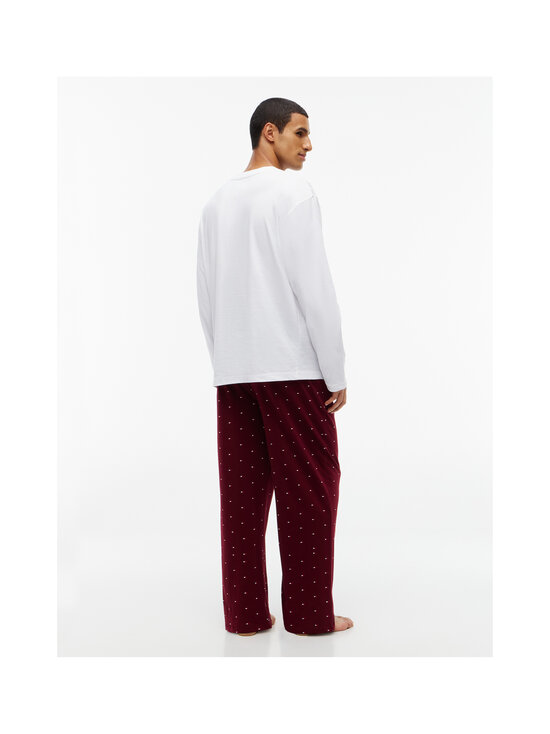 Tommy Hilfiger - Jersey Logo pidžama - 0V5 WHITE/DEEP ROUGE FLAG AOP | Stockmann - photo 2