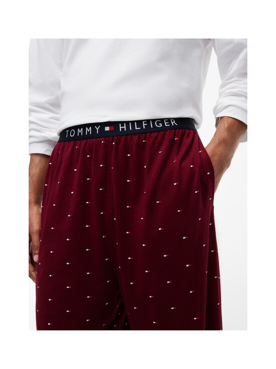Tommy Hilfiger - Jersey Logo pidžama - 0V5 WHITE/DEEP ROUGE FLAG AOP | Stockmann - photo 4