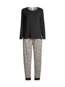 Damella - Bamboo Fantasy Leo -pyjama 2-osainen - 434 NOUGAT/BLACK | Stockmann