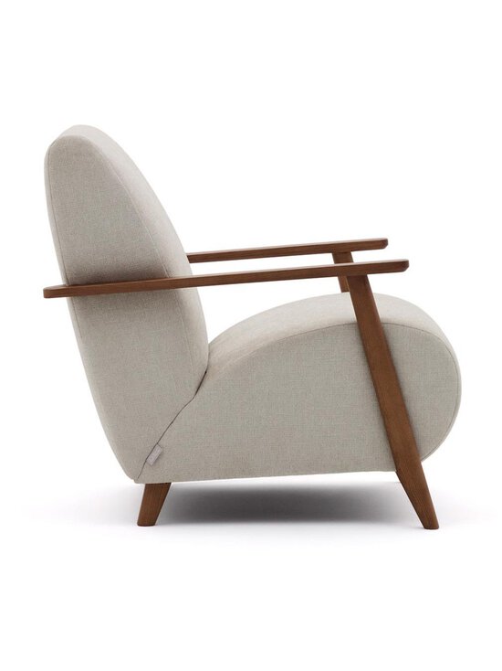Kave Home - Meghan-nojatuoli helmenharmaa chenille-kangas / pähkinä - GREY | Stockmann - photo 2