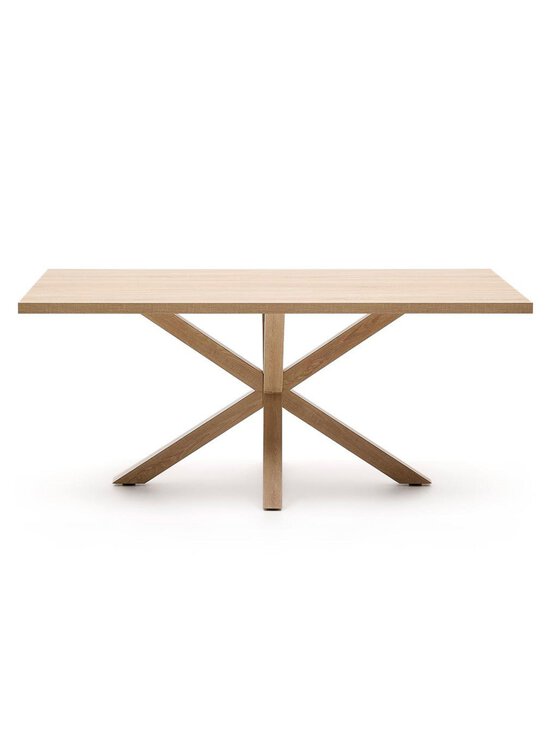 Kave Home - Argo-ruokapöytä tammenvärinen melamiini / puunvärinen teräs 180 x 100 cm - BROWN | Stockmann - photo 1