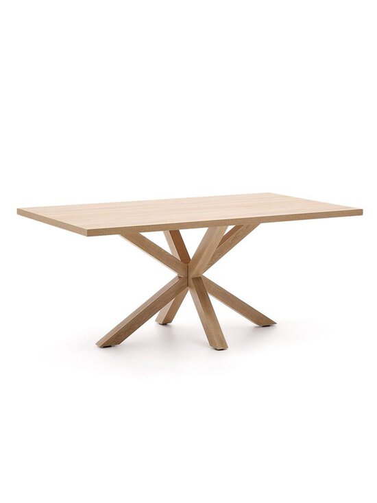 Kave Home - Argo-ruokapöytä tammenvärinen melamiini / puunvärinen teräs 180 x 100 cm - BROWN | Stockmann - photo 2