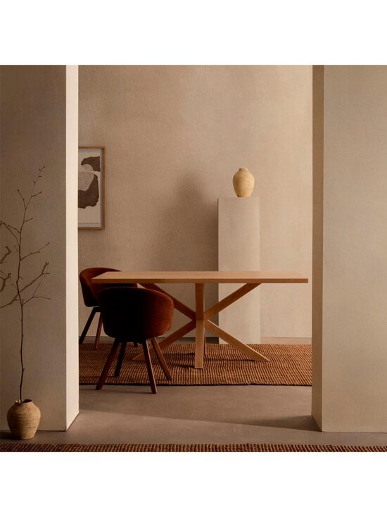 Kave Home - Argo-ruokapöytä tammenvärinen melamiini / puunvärinen teräs 180 x 100 cm - BROWN | Stockmann - photo 6