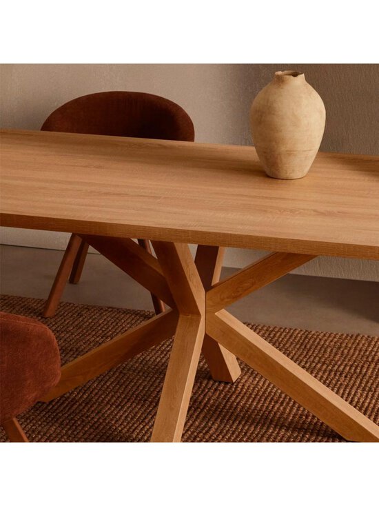 Kave Home - Argo-ruokapöytä tammenvärinen melamiini / puunvärinen teräs 180 x 100 cm - BROWN | Stockmann - photo 7