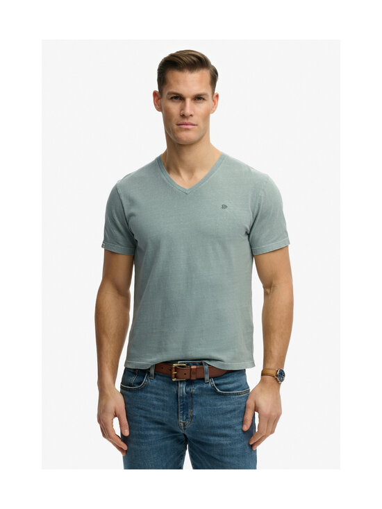 Superdry - Classic Cotton Linen Vee T-krekls - J1E SILVER SAGE | Stockmann - photo 3