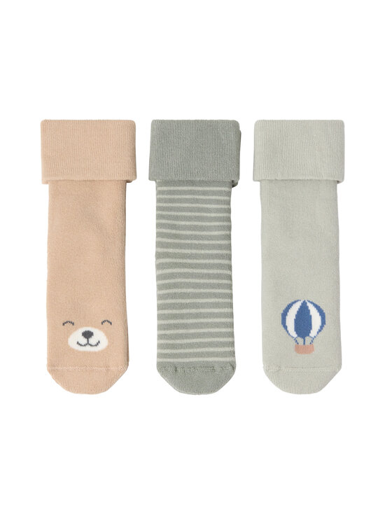 Lindex - Frotē zeķes, 3 pāri - 8884 GREEN | Stockmann - photo 1