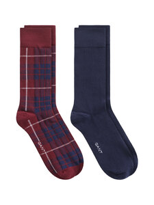 GANT - Tartan Giftbox -sukat 2-pack - 676 DEEP GRAPE WINE | Stockmann