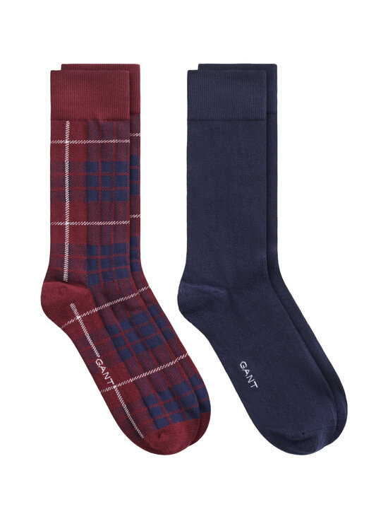GANT - Tartan Giftbox -sukat 2-pack - 676 DEEP GRAPE WINE | Stockmann - photo 1