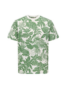 Only & Sons - OnsPerry Life Leaf t-paita - GARDENIA PRINT:JUNGLE COMFREY | Stockmann