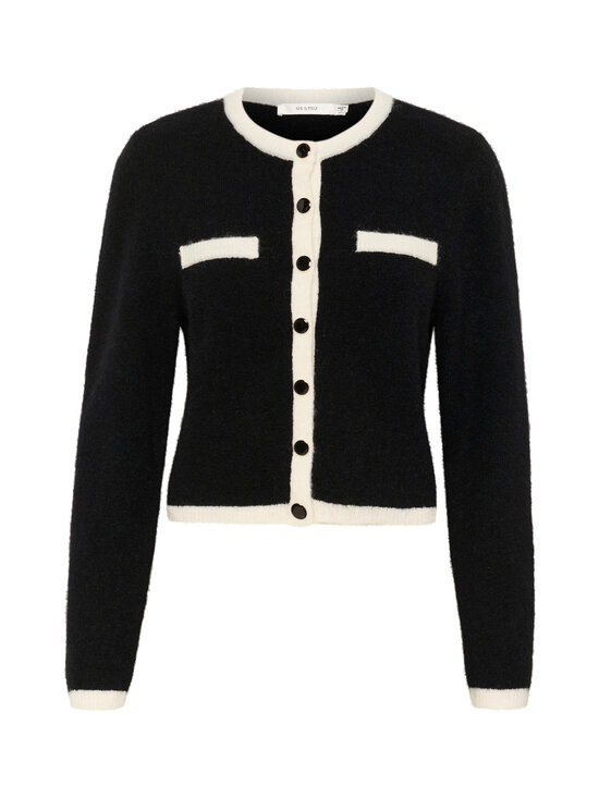 Gestuz - GZalpha adīta vilnas jaka - 140 BLACK/IVORY COMB | Stockmann - photo 1