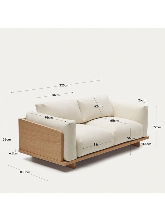 Kave Home - Oaq-sohva beige L 225 cm - BEIGE | Stockmann - photo 11