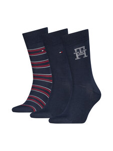 Tommy Hilfiger - Sokid Monogram Stripe, 3 paari - 001 NAVY | Stockmann