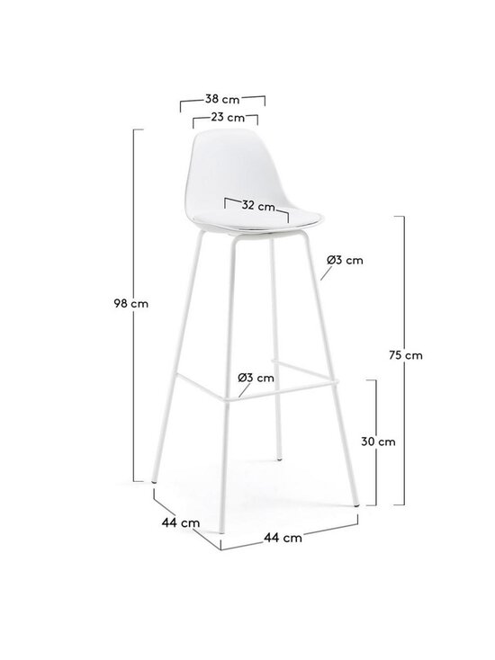 Kave Home - Brighter-baarituoli - VALKOINEN | Stockmann - photo 5