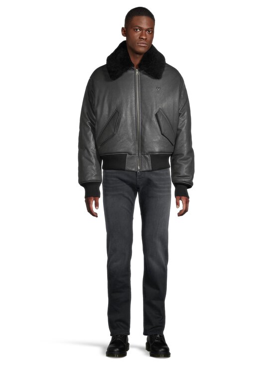 Ami - Vetoketjullinen nahkatakki - 020 : ANTHRACITE | Stockmann - photo 2