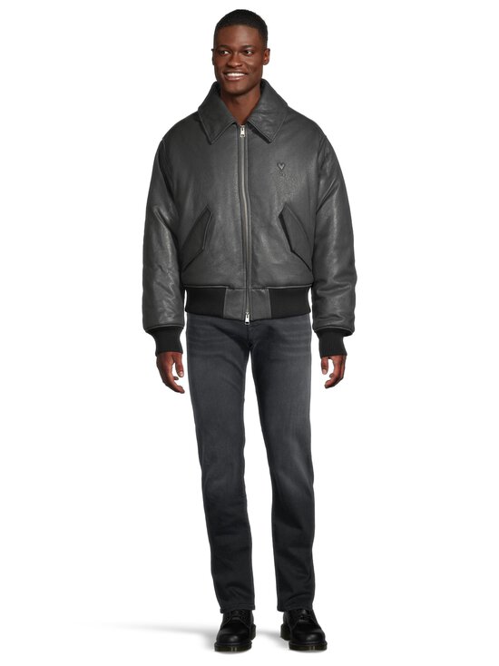 Ami - Vetoketjullinen nahkatakki - 020 : ANTHRACITE | Stockmann - photo 4