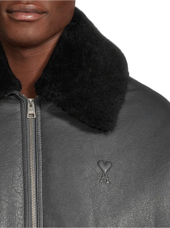 Ami - Vetoketjullinen nahkatakki - 020 : ANTHRACITE | Stockmann - photo 5
