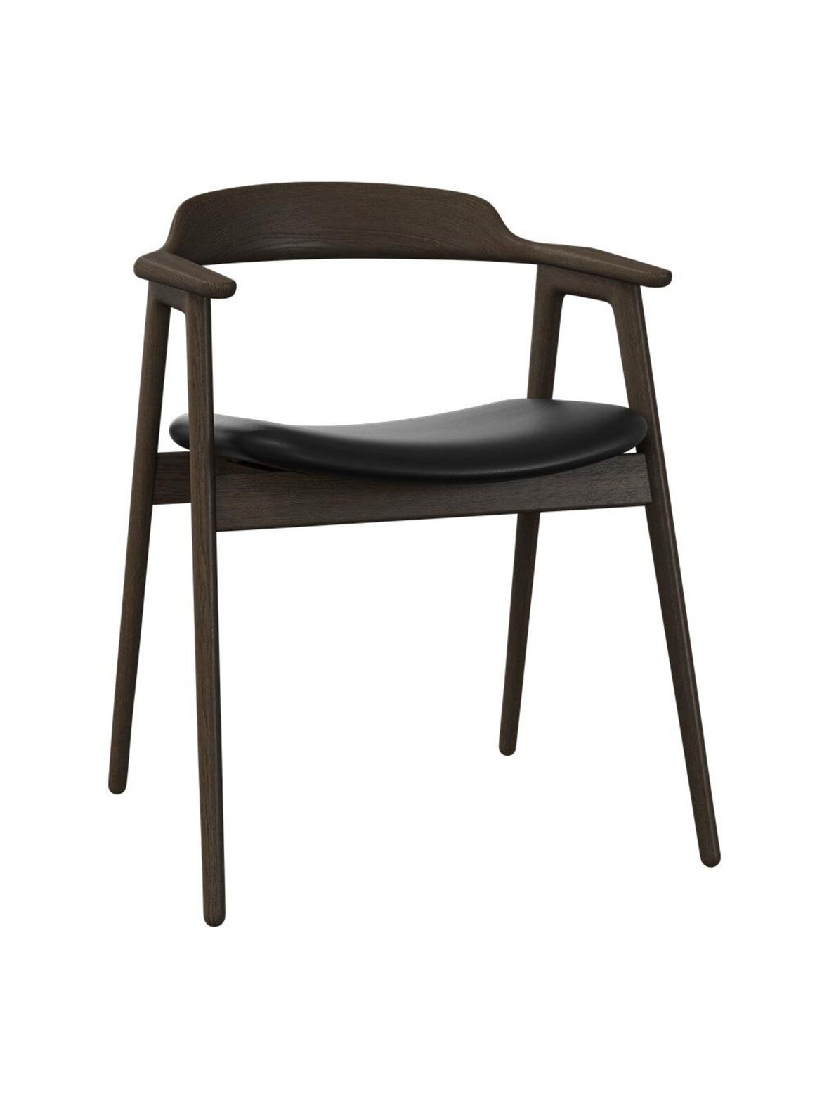 Seoul-tuoli nordic grain -nahka 5130 musta / tumma tammi