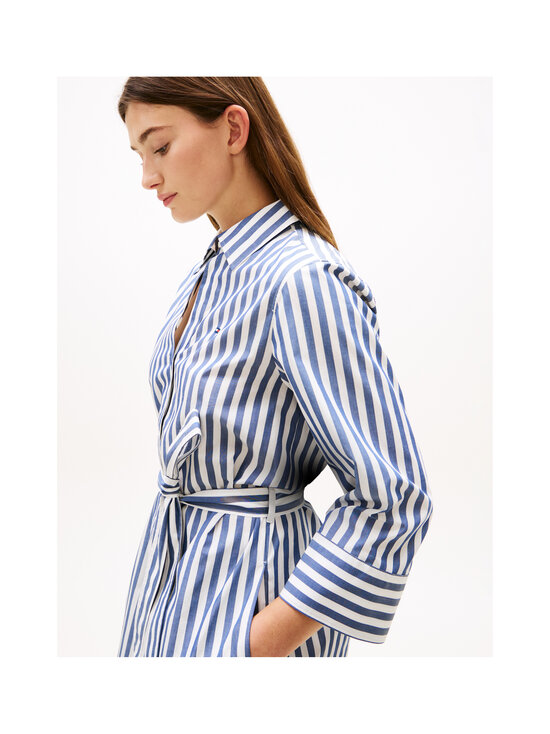 Tommy Hilfiger - Essential Poplin Regular Fit -paitamekko - 04T WIDE BANKER STP ECRU SEASHORE NAVY | Stockmann - photo 4