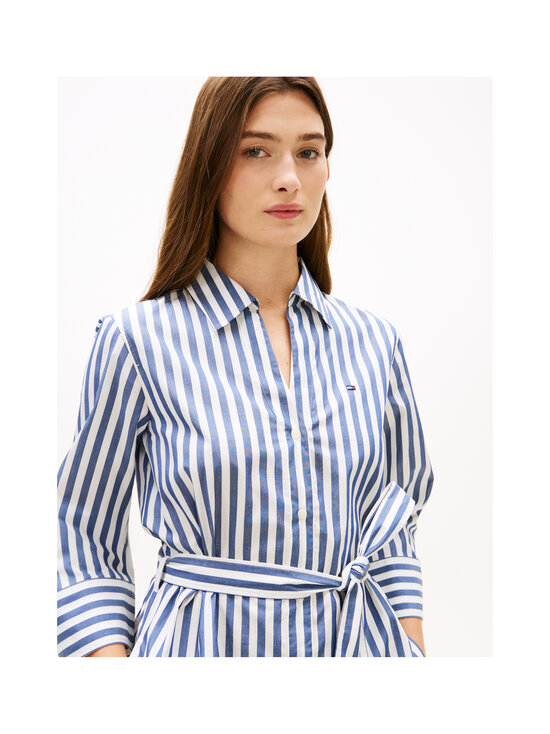 Tommy Hilfiger - Essential Poplin Regular Fit -paitamekko - 04T WIDE BANKER STP ECRU SEASHORE NAVY | Stockmann - photo 5