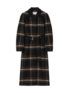 Filippa K - Vanessa-ruudullinen villakangastakki - BROWN CHECK | Stockmann
