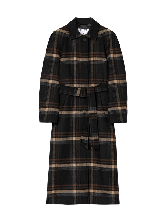 Filippa K - Vanessa-ruudullinen villakangastakki - BROWN CHECK | Stockmann - photo 1