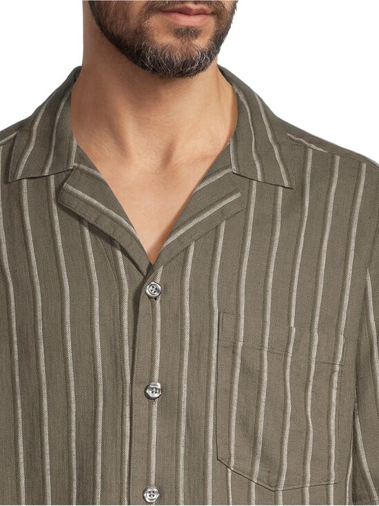 Oscar Jacobson - Triiksärk Cuban Herringbone Stripe Regular Fit - 825 MATT GREEN | Stockmann - photo 4