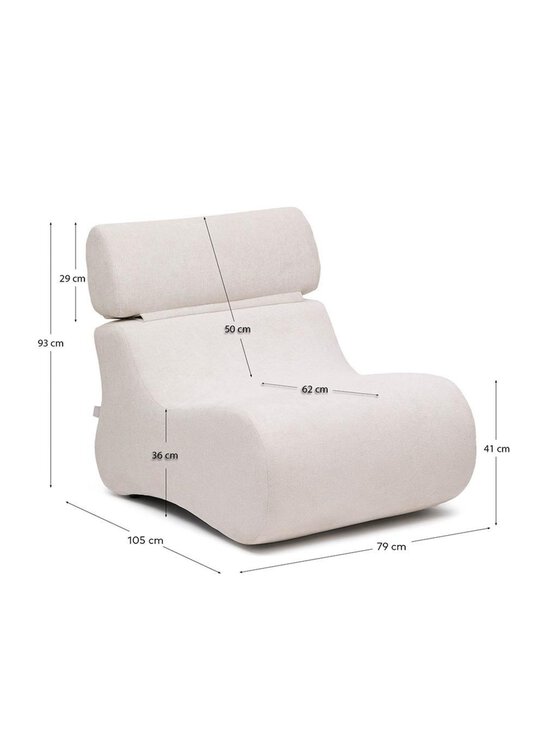 Kave Home - Club-nojatuoli helmenharmaa chenille-kangas - WHITE | Stockmann - photo 8