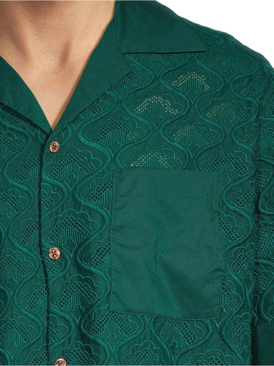 Drôle de Monsieur - Brodée Tapisserie -kauluspaita - DARK GREEN - photo 4 Drôle de Monsieur - Brodée Tapisserie -kauluspaita - DARK GREEN | Stockmann - photo 4