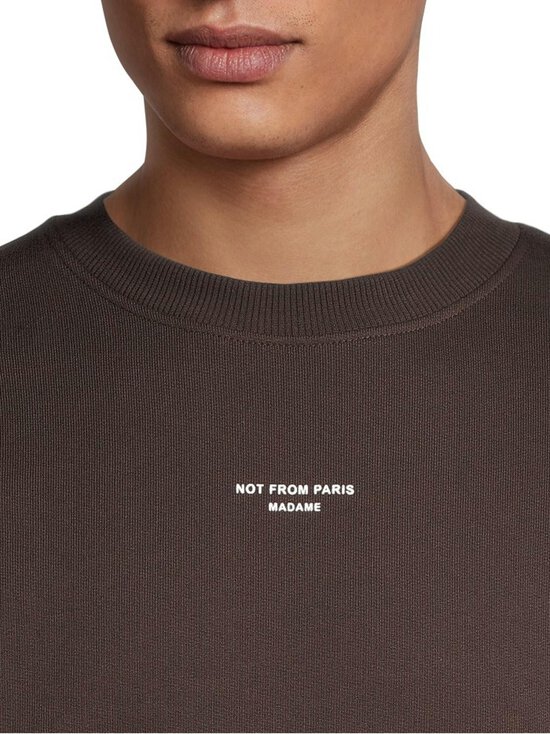 Drôle de Monsieur - Le Sweatshirt Slogan Classique -collegepaita - DARK BROWN | Stockmann - photo 4