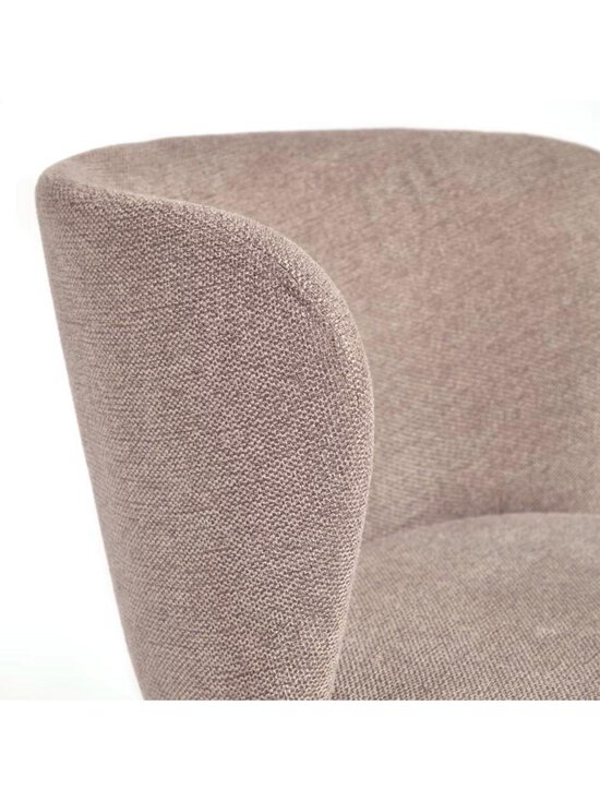 Kave Home - Ciselia-baarijakkara ruskea chenille-kangas / musta metalli K 65 cm - BEIGE | Stockmann - photo 3