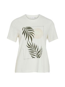 Vila - ViSybil Relax t-paita - SNOW WHITE PRINT:LEAF / SILVER / DEEP DEPTHS / BIRCH | Stockmann