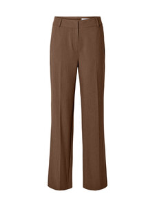 Selected - SlfRita Mid Waist -leveälahkeiset housut - CHOCOLATE CHIP DETAIL:MELANGE | Stockmann