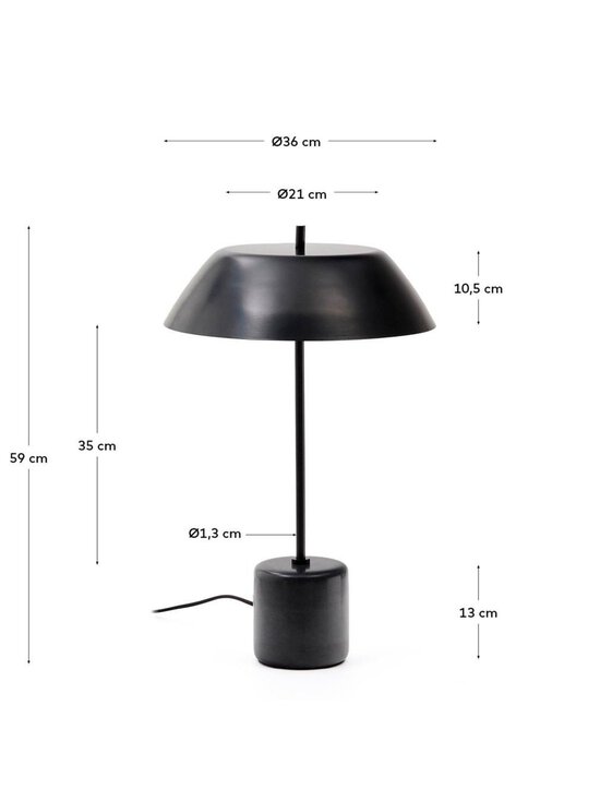 Kave Home - Sayra-pöytävalaisin musta metalli / musta marmori - BLACK | Stockmann - photo 6