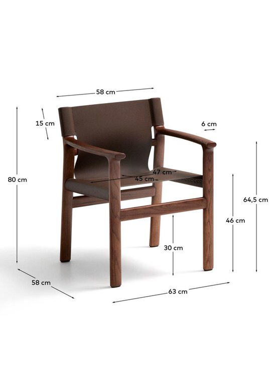 Kave Home - Jan-tuoli tummanruskea kierrätysnahka / pähkinä - BROWN | Stockmann - photo 9