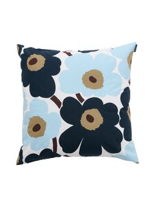 Marimekko - Pieni Unikko -tyynynpäällinen 50 x 50 cm - 145 WHITE, BLUEBERRY, C.BLUE, DK.BROWN | Stockmann
