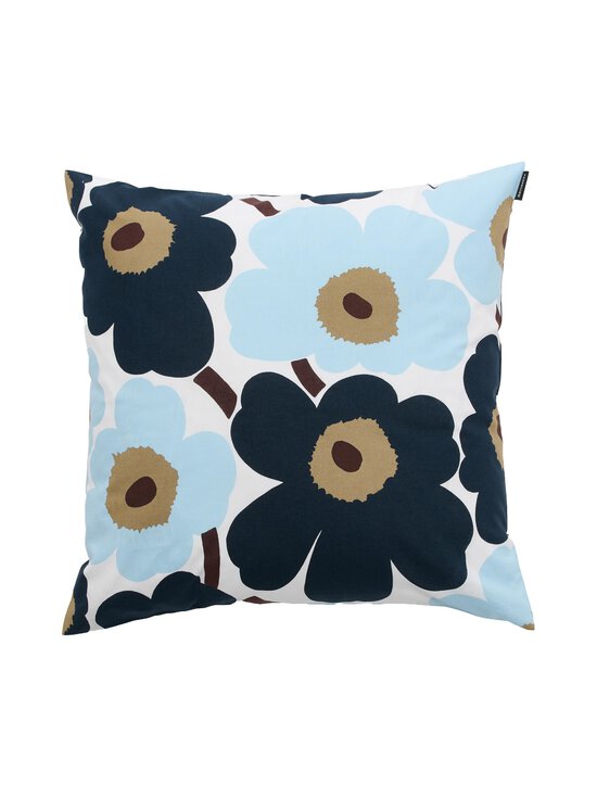 Marimekko - Pieni Unikko -tyynynpäällinen 50 x 50 cm - 145 WHITE, BLUEBERRY, C.BLUE, DK.BROWN | Stockmann - photo 1