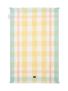 Lexington - Checked Linen/Cotton -keittiöpyyhe 50 x 70 cm - YELLOW/WHITE/GREEN | Stockmann