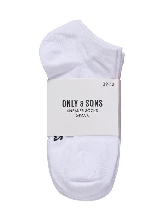 Only & Sons - OnsBasic-sneakersukat 5-pack - WHITE PACK:WHITE - WHITE - WHITE - WHITE | Stockmann - photo 3