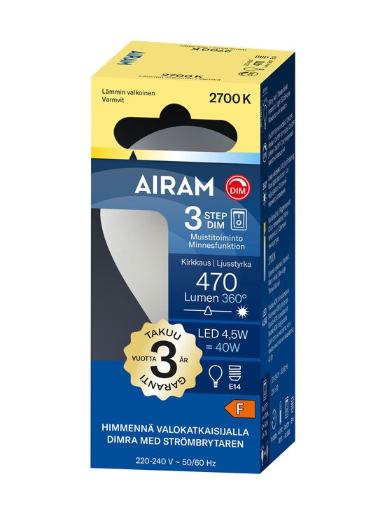 Airam - Led P45 470Lm E14 -lamppu - TRANSPARENT | Stockmann - photo 2