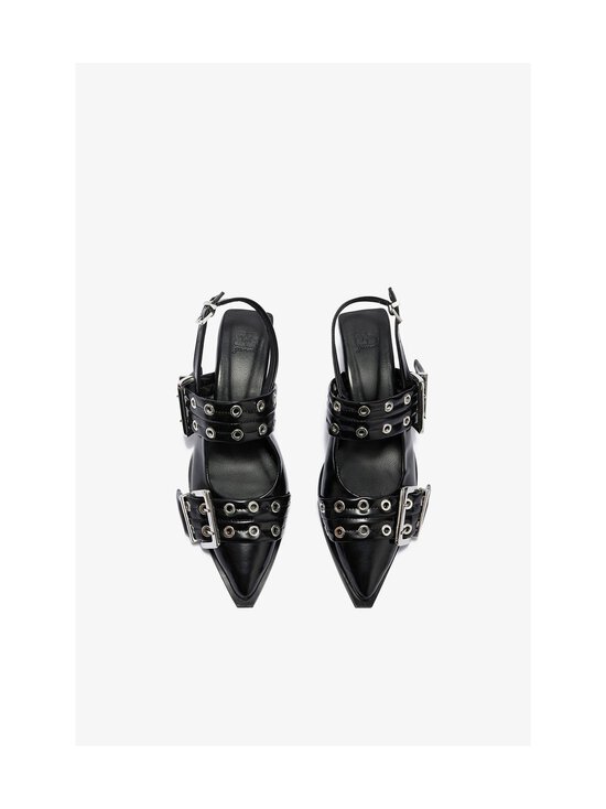 Ganni - Feminine Buckle Kitten Heel -keinonahkakengät - 099 BLACK | Stockmann - photo 3