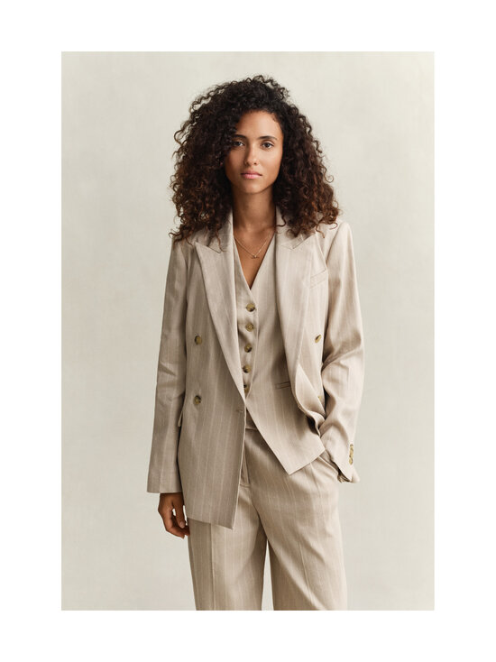 GANT - Svītrains lina maisījuma žakete - 200 OAT BEIGE | Stockmann - photo 2