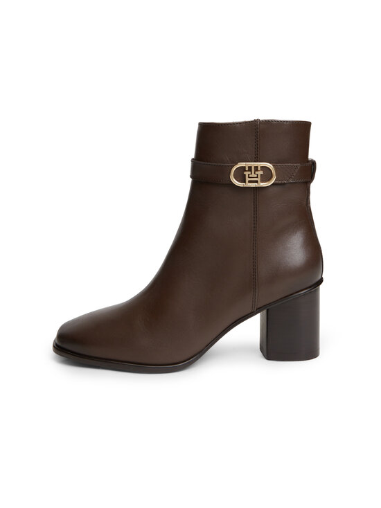 Tommy Hilfiger - Nahast poolsaapad Strap Block Heel - GT6 COCOA | Stockmann - photo 1