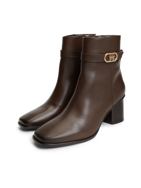 Tommy Hilfiger - Nahast poolsaapad Strap Block Heel - GT6 COCOA | Stockmann - photo 4