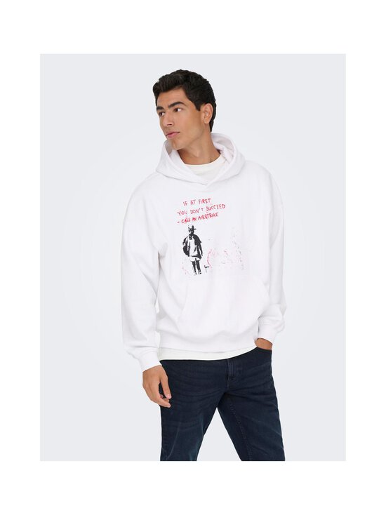 Only & Sons - OnsBanksy džemperis ar kapuci - BRIGHT WHITE PRINT:AIRSTRIKE | Stockmann - photo 3