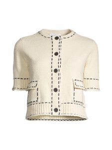 rich & royal - Cropped Mango Yarn -neuletakki - 113 PEARL WHITE | Stockmann